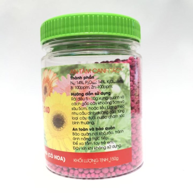 Phân bón thông minh coa kiểm soát Rynan Flowermate NPK 14-14-14 +TE hũ 150gr