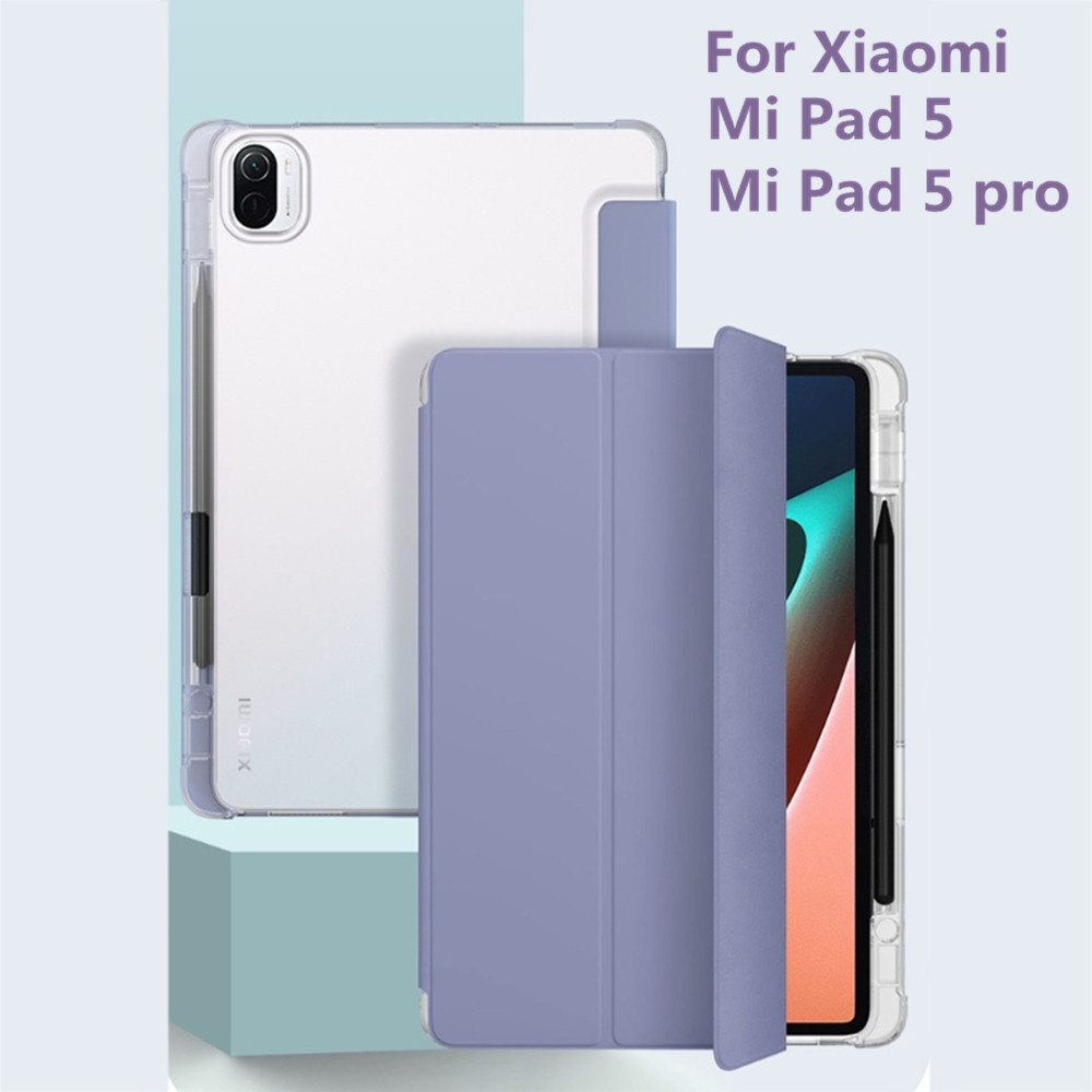 Bao da máy tính bảng trong suốt có ngăn đựng bút cho Xiaomi Mipad 5 Pro