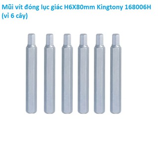 Mũi vít đóng lục giác H6X80mm Kingtony 168006H (vỉ 6 cây)