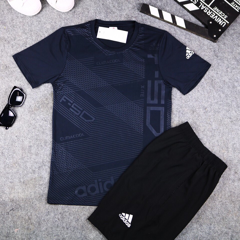 Bộ Quần Áo Thể Thao Nam Cao Cấp Cổ Tròn Ép Vân Cao Tần F50 | BigBuy360 - bigbuy360.vn