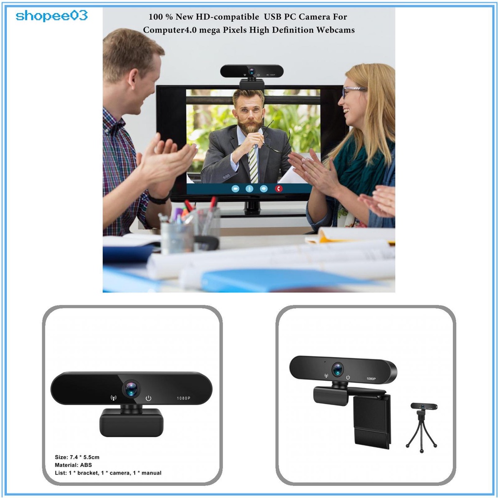 Webcam máy tính độ phân giải cao 1080P phích cắm chuẩn trực tiếp