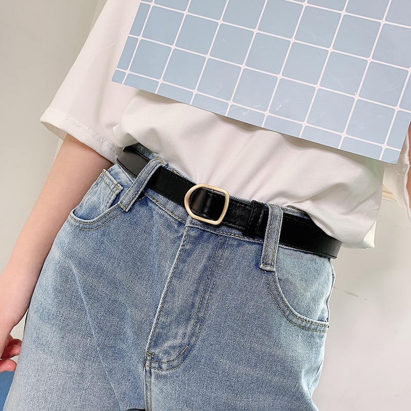 Thắt Lưng Da Khóa Kim Loại Thời Trang Hàn Quốc Cho Nữ