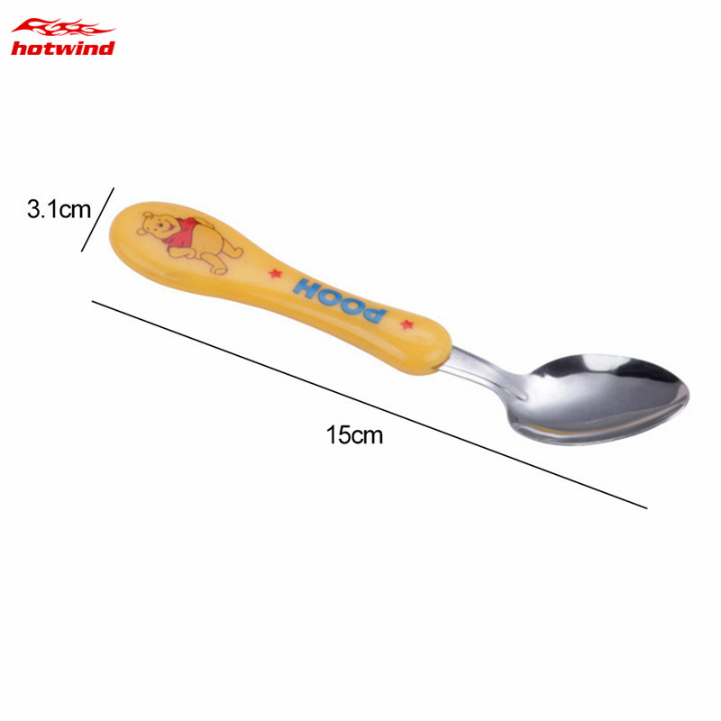 HW Muỗng Inox Cán Nhựa 4 Màu Dễ Thương Cho Bé