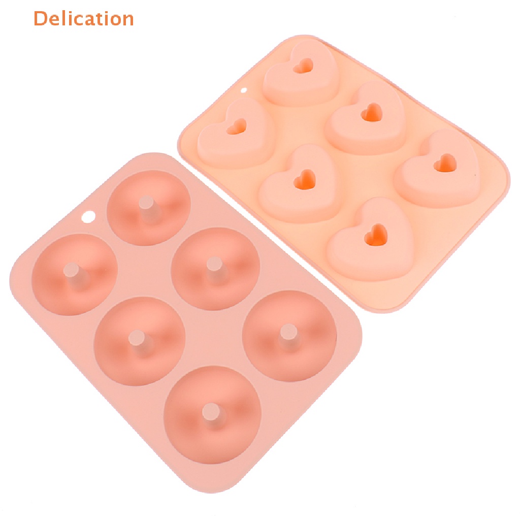 Khuôn Silicone 6 Ngăn Làm Bánh Donut Tráng Miệng DIY