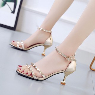 (PV023)Guốc/Dép cao gót nữ quai đinh mẫu mới