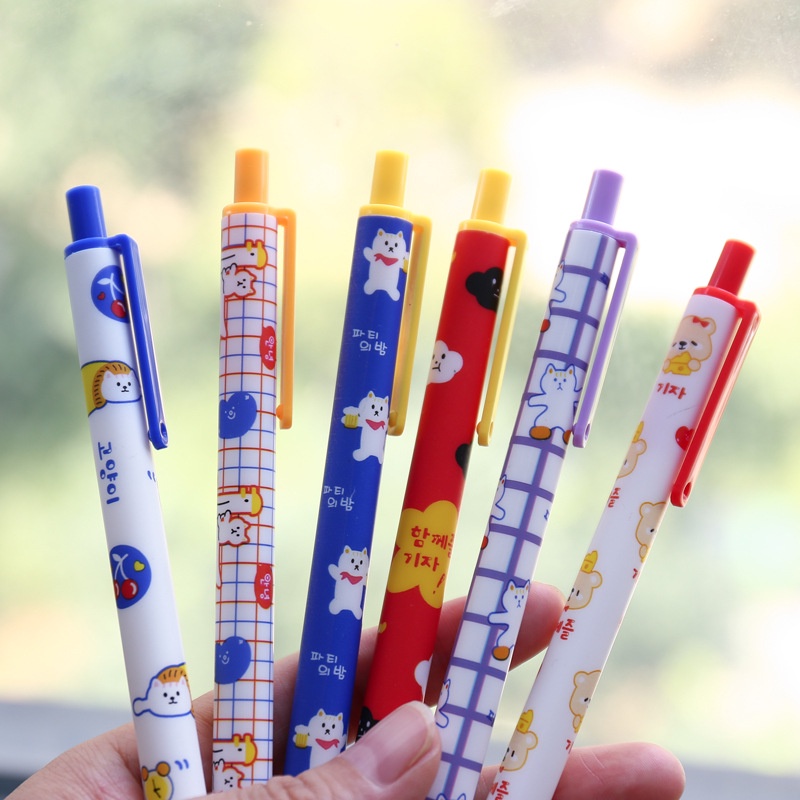 🍉Bút Gel Mực Đen INS Động Vật Hoạt Hình Cute Ngòi 0.5mm - Bút Gấu/ Mèo Viết Gel Bấm Đáng Yêu DUASHOP