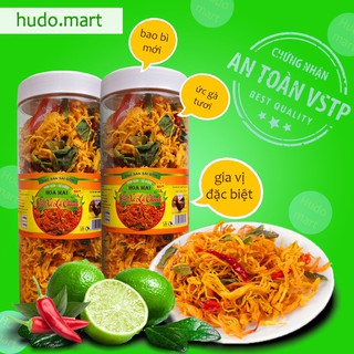 1kg KHÔ GÀ LÁ CHANH HUDO MART CÓ VSATTP [ 2 Hũ 500gr]