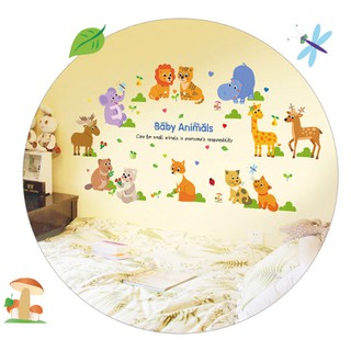 Decal trang trí Thú Tiếng Anh vòng tròn