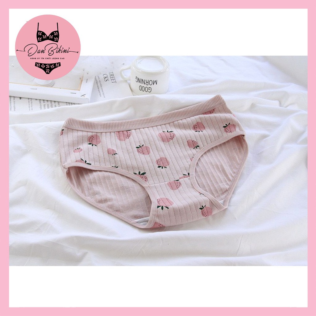 Quần Lót Nữ ❤️FREESHIP❤️ Quần Lót Nữ Cotton gân tăm hình dâu tây kháng khuẩn mềm mại mẫu 671 | BigBuy360 - bigbuy360.vn