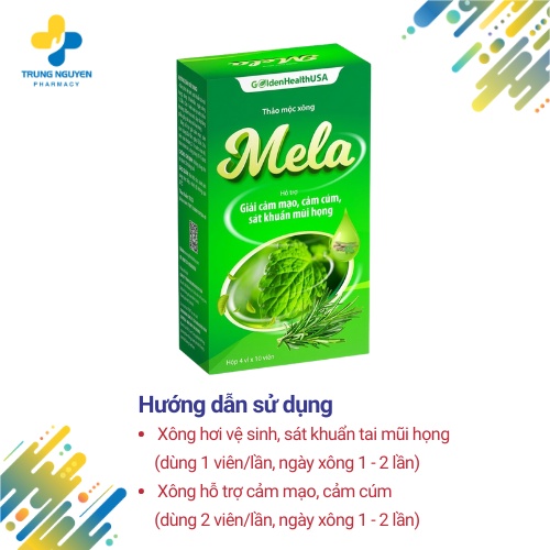 Thảo mộc xông Mela - Giải cảm mạo, cảm cúm, sát khuẩn mũi họng