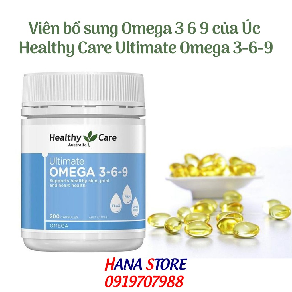 Viên bổ sung Omega 3 6 9 của Úc Healthy Care Ultimate Omega 3-6-9 - Hộp 200 viên
