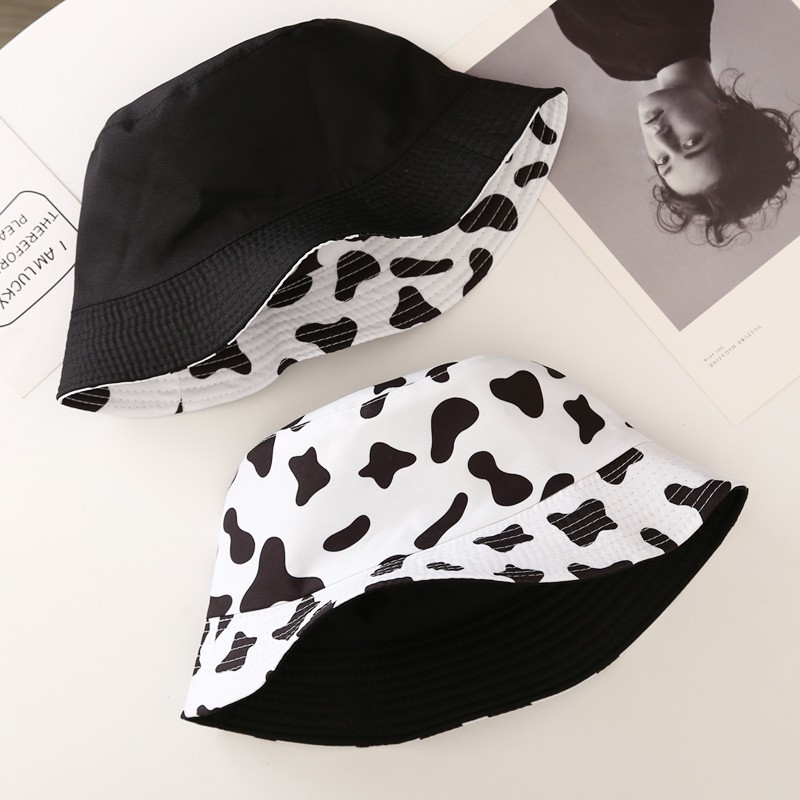 Mũ Bucket Bò Sữa Hot Trend 2 Mặt Tiện Lợi Chất Vải Cotton Dày Mịn Form Chuẩn Đẹp Phong Cách Ulzzang Unisex JUSSY
