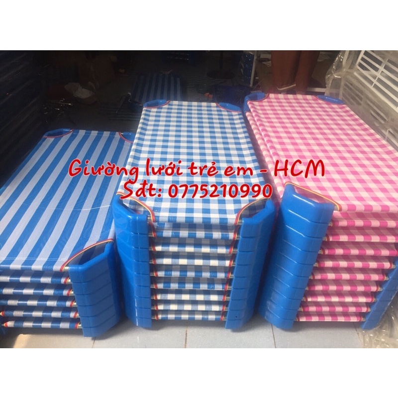 Giường lưới trẻ em có 2 thanh đỡ lưng inox - Loại 1 ráp sẵn (Ảnh Thật) Dùng cho bé sơ sinh/mầm non (0-6t)