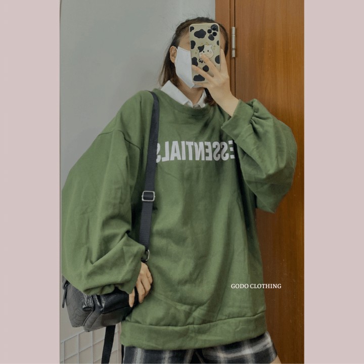 Áo Sweater ESSEN Form Rộng Unisex Nam/Nữ Mặc Được Dễ Phối Đồ Chất Nỉ Trần Bông Mềm Mịn Godo SW11