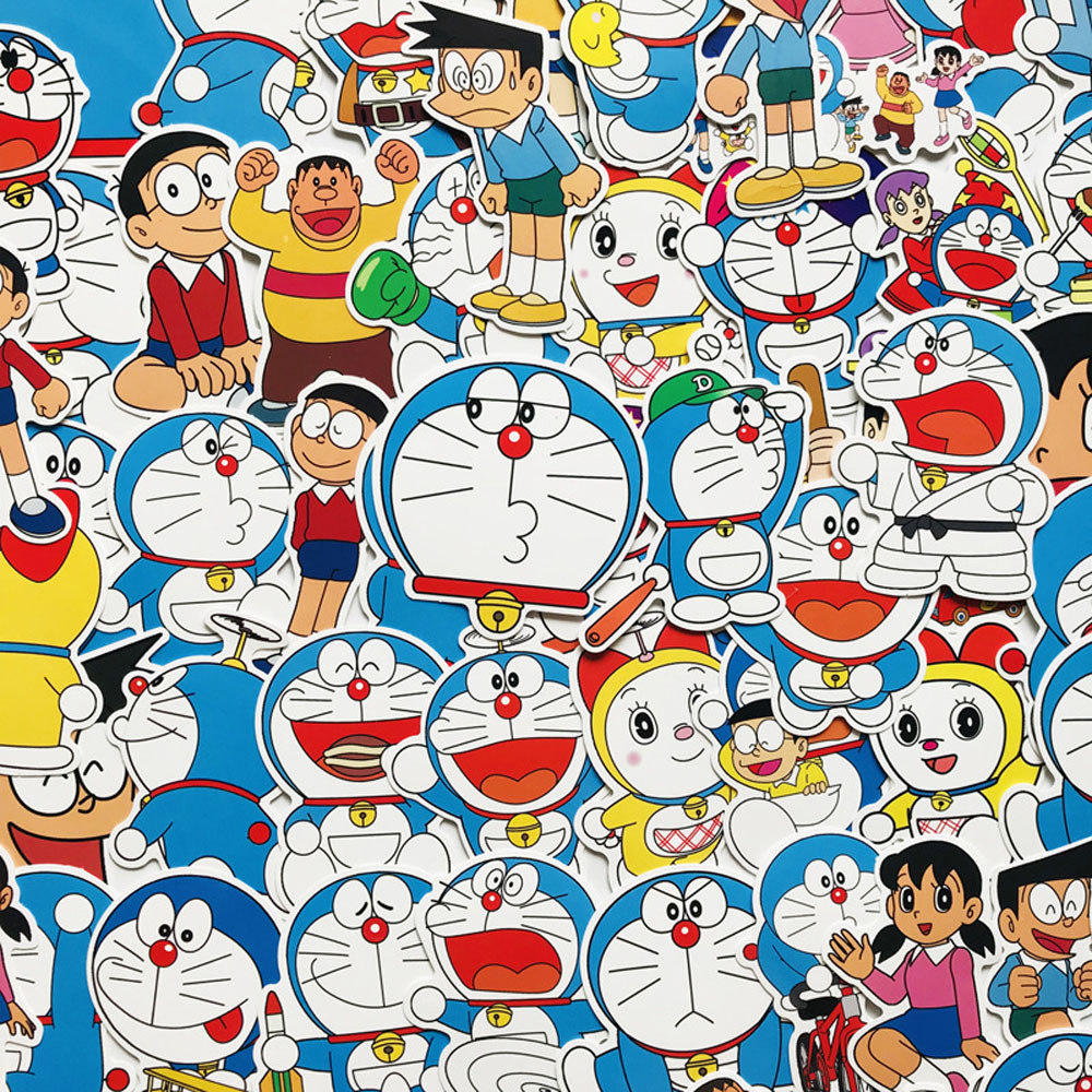 Set 60 Nhãn Dán Trang Trí Hình Doraemon Đáng Yêu