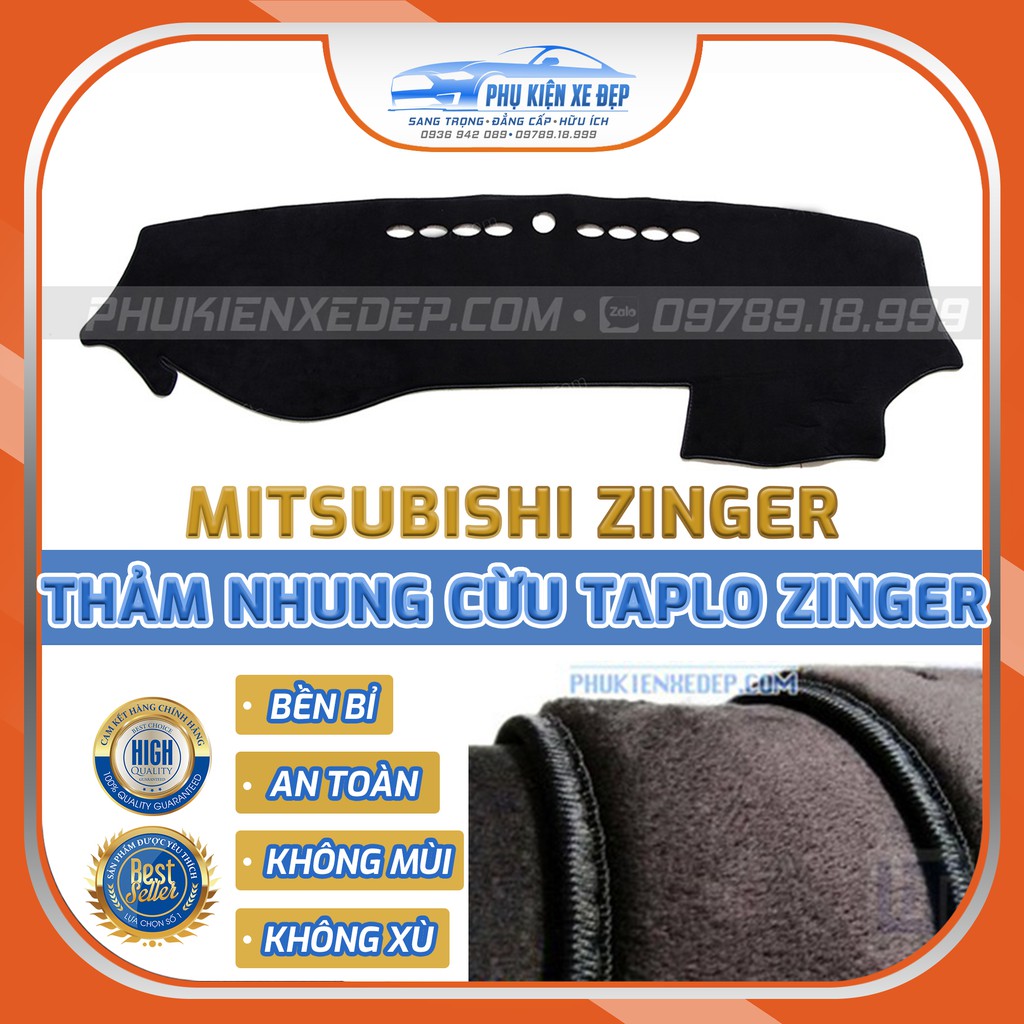 Thảm taplo ô tô lông cừu HÀNG LOẠI I Mitsubishi Zinger [MỚI NHẤT] chống nóng có 3 lớp chống trượt