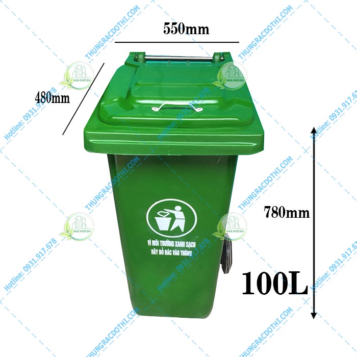 Thùng rác nhựa công cộng có bánh xe các kích cỡ  60l, 100l Việt Nhật ⚡️⚡️⚡️⚡️