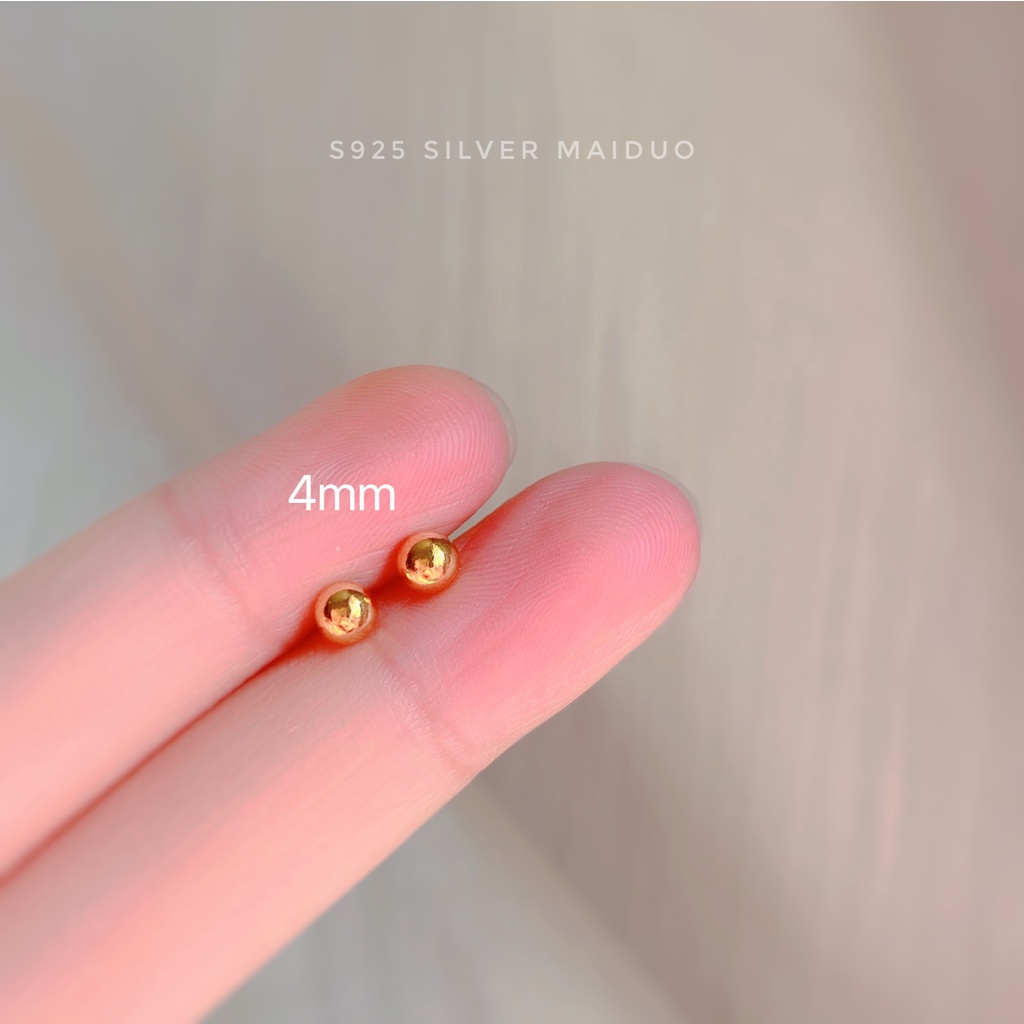 Bông Tai Mạ Bạc 925 Hình Tròn Đơn Giản Thời Trang Cho Nữ