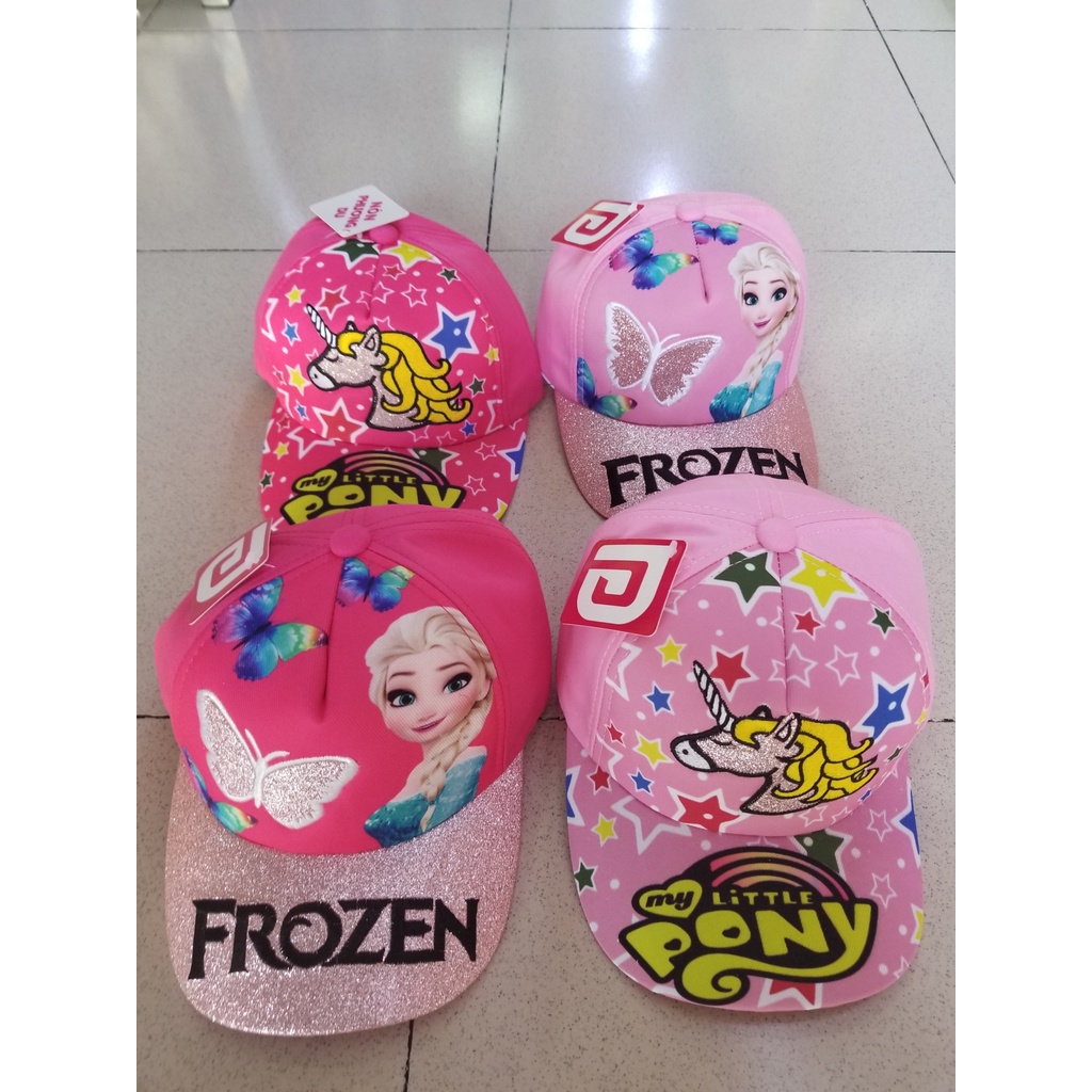 Nón kết hoạt hình Pony unicorn 1 sừng và công chúa elsa hình thêu sắc nét cho bé gái