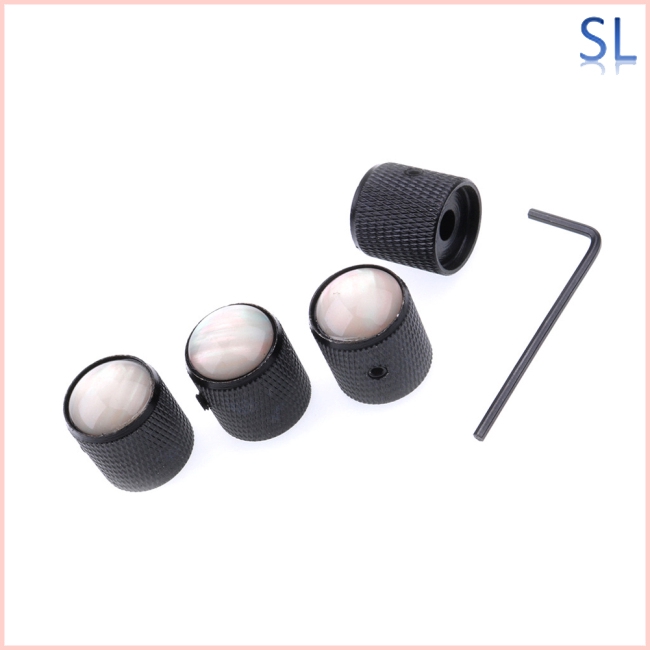 4PCS/Set Metal Dome Tone Tunning Knob with Volume Control Buttons for Electric Guitar Bass