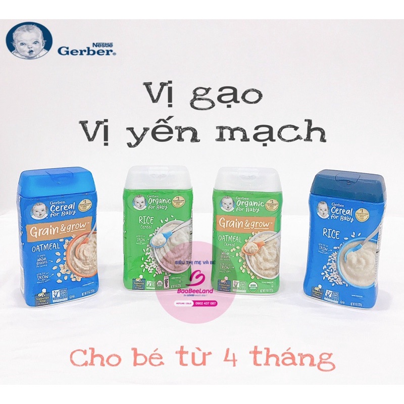 𝐒𝐀𝐋𝐄 Bột ăn dặm Gerber cho bé đủ vị  -  BAABEELAND