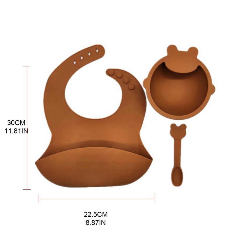 Bộ 3 dụng cụ ăn dặm bằng silicon kèm muỗng dành cho bé sơ sinh