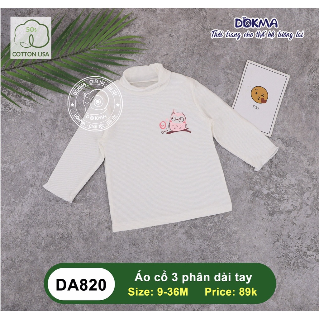 Dokma - Áo cổ 3p chất Bamboo sợi tăm siêu mềm mịn 9-36M DA820