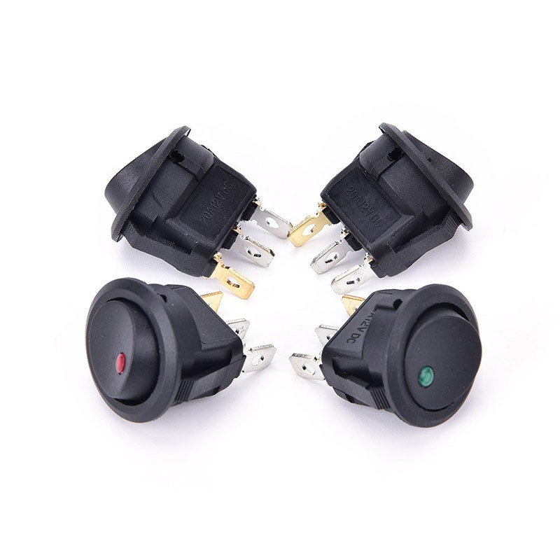 4 Công Tắc Tròn Bật / Tắt Đèn LED 12V Cho Xe Hơi, Tàu Thuyền