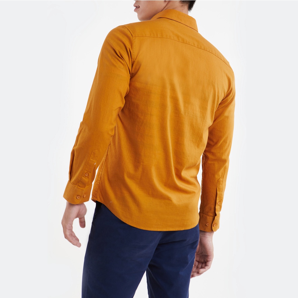 Ninomaxx Áo sơ mi Linen Basic nam tay dài 1912097