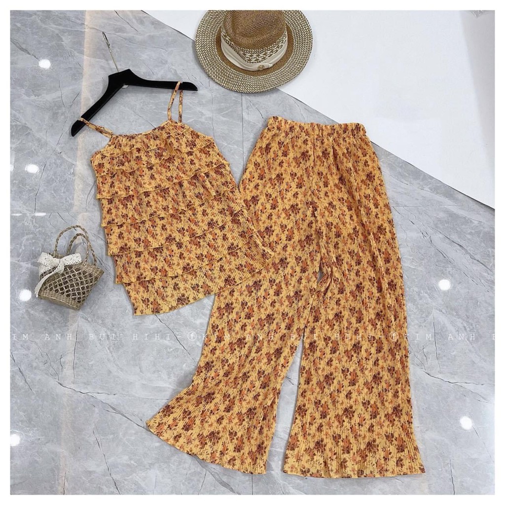 Set đồ nữ cá tính, set quần dài áo dây đi chơi sang chảnh mùa hè đẹp 8A00201 | BigBuy360 - bigbuy360.vn