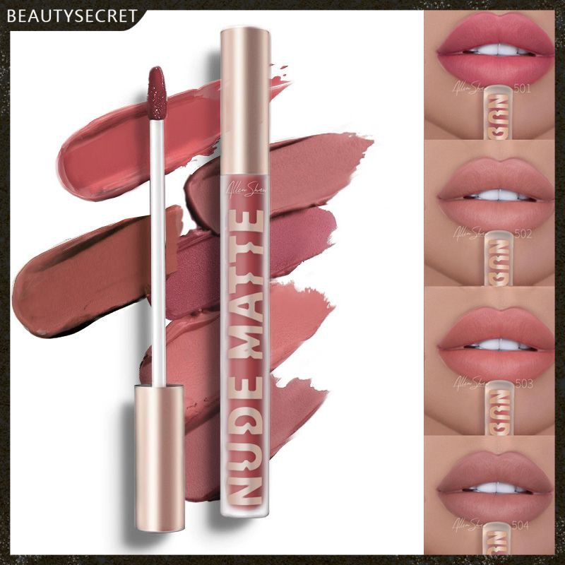 (Hàng Mới Về) Son Kem Allen Shaw Tông Nhung Lì Chống Dính Cốc 7 Màu Tùy Chọn