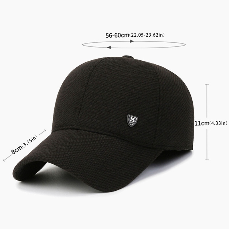 Mũ Lưỡi Trai Vải Len Dày Dặn Giữ Ấm Mùa Đông Phong Cách Retro Cho Nam