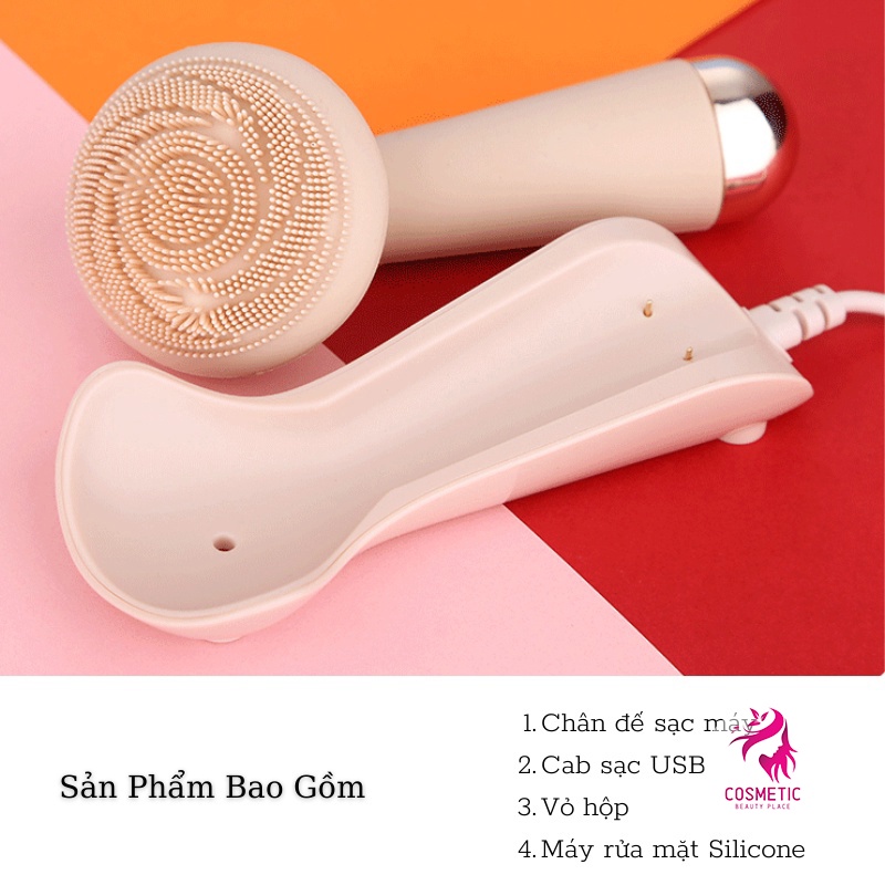 Máy Rửa Mặt Yandou S030 Bằng Điện Với Con Lăn Massage Silicone Không Thấm Nước Sạc USB PV690