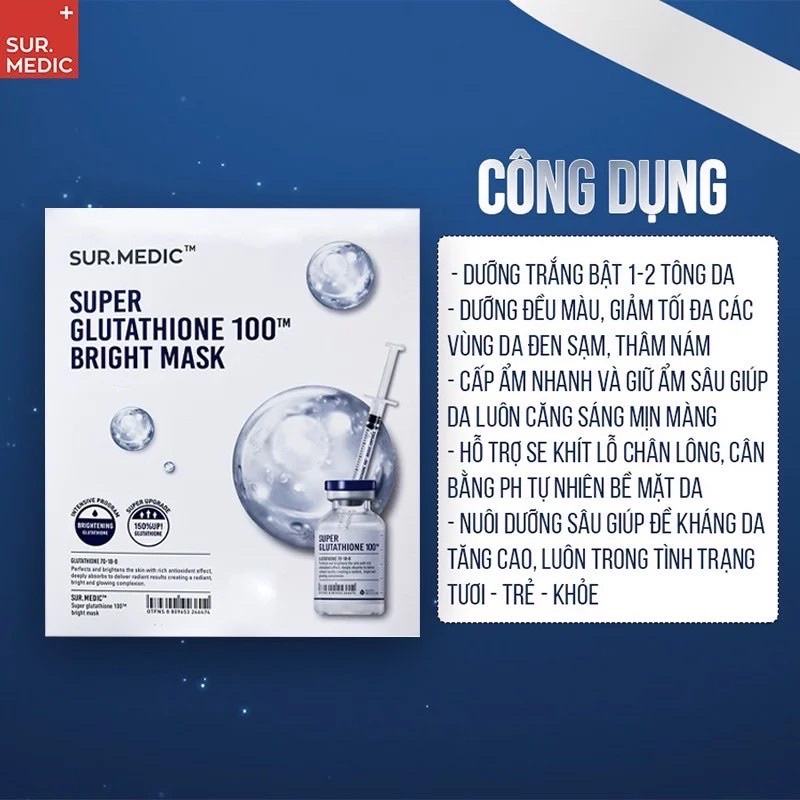 (1 MIẾNG - HÀNG CHÍNH HÃNG ) Super Glutathione SurMedic cho làn da tràn đầy sức sống - CO067