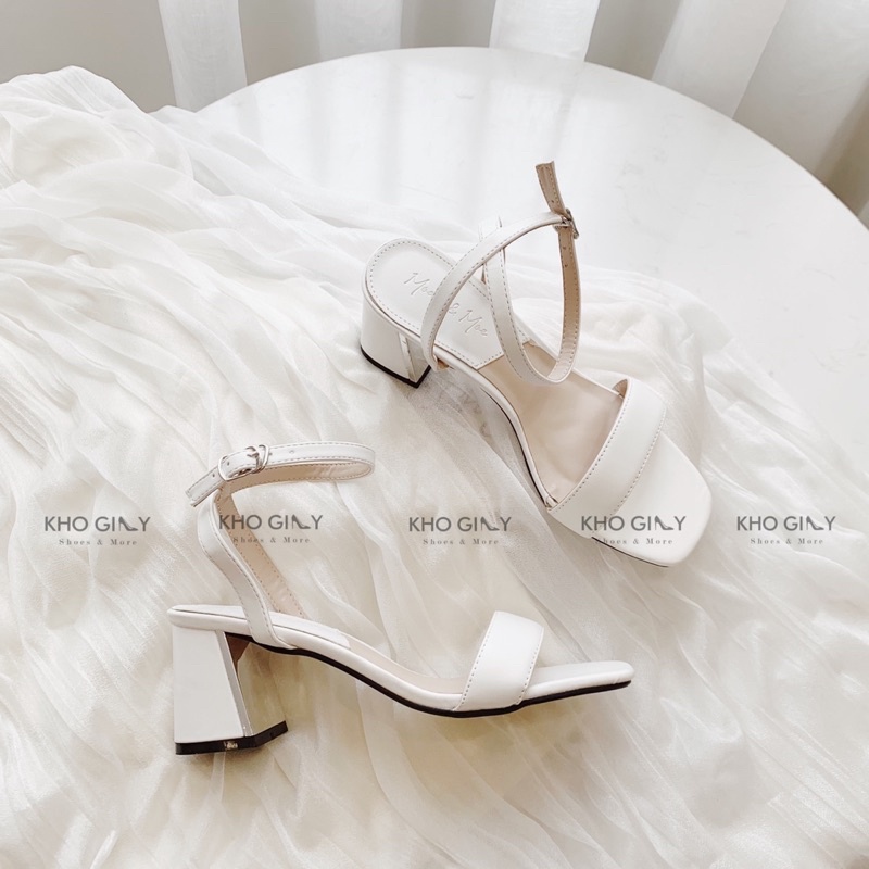 Sandal Quai ngang gót viền bạc G0329