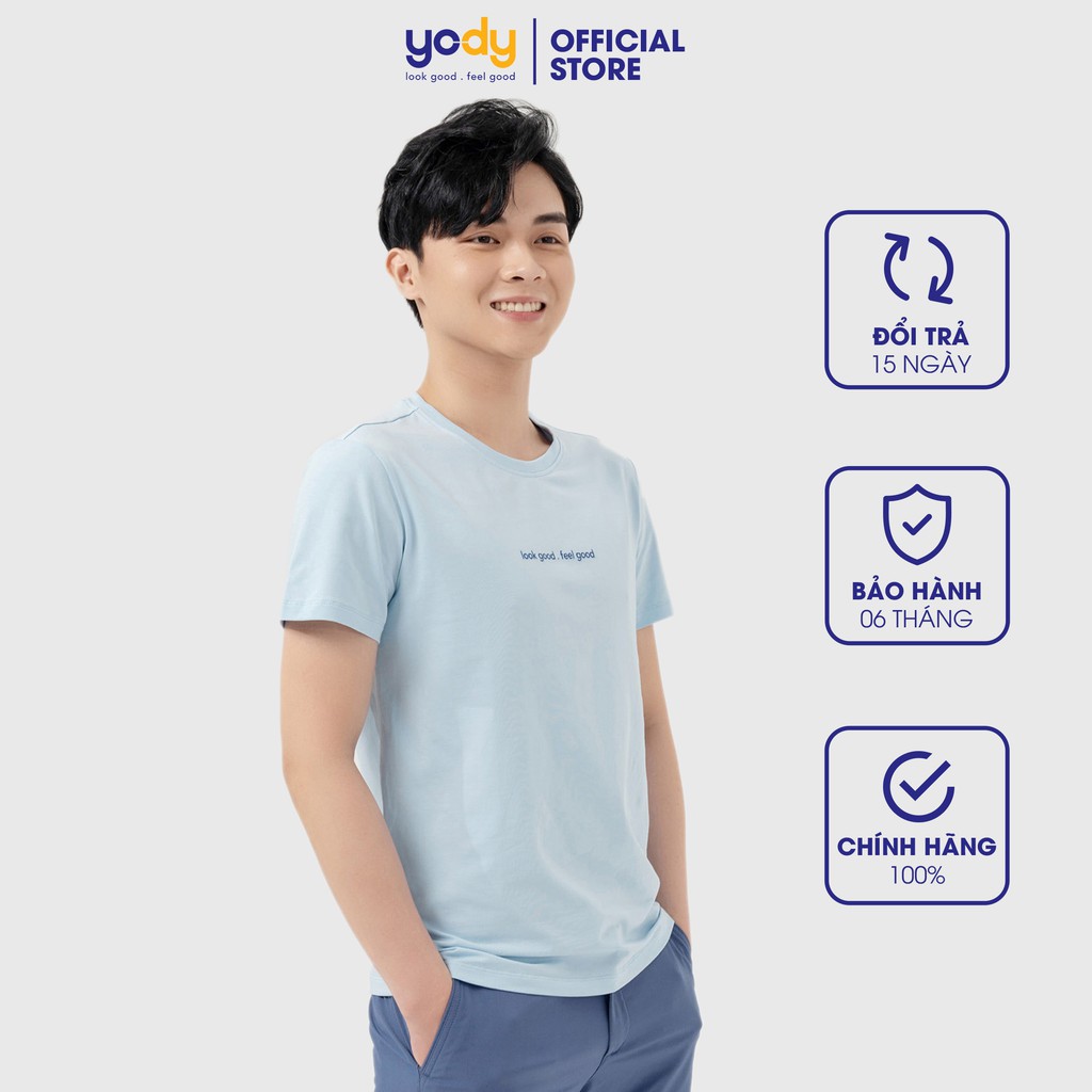 Áo phông nam YODY cổ tròn mềm mại giữ form thấm hút mồ hôi TSM5289