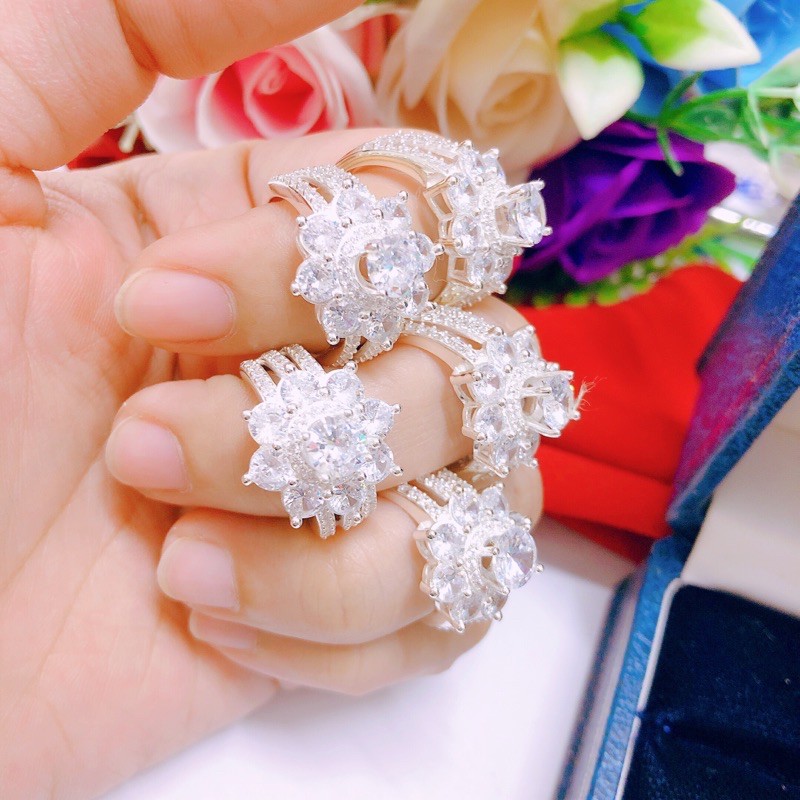 Nhẫn bạc cao cấp bibi silver, nhẫn nữ gắn đá sang chảnh ảnh chụp thật kèm video