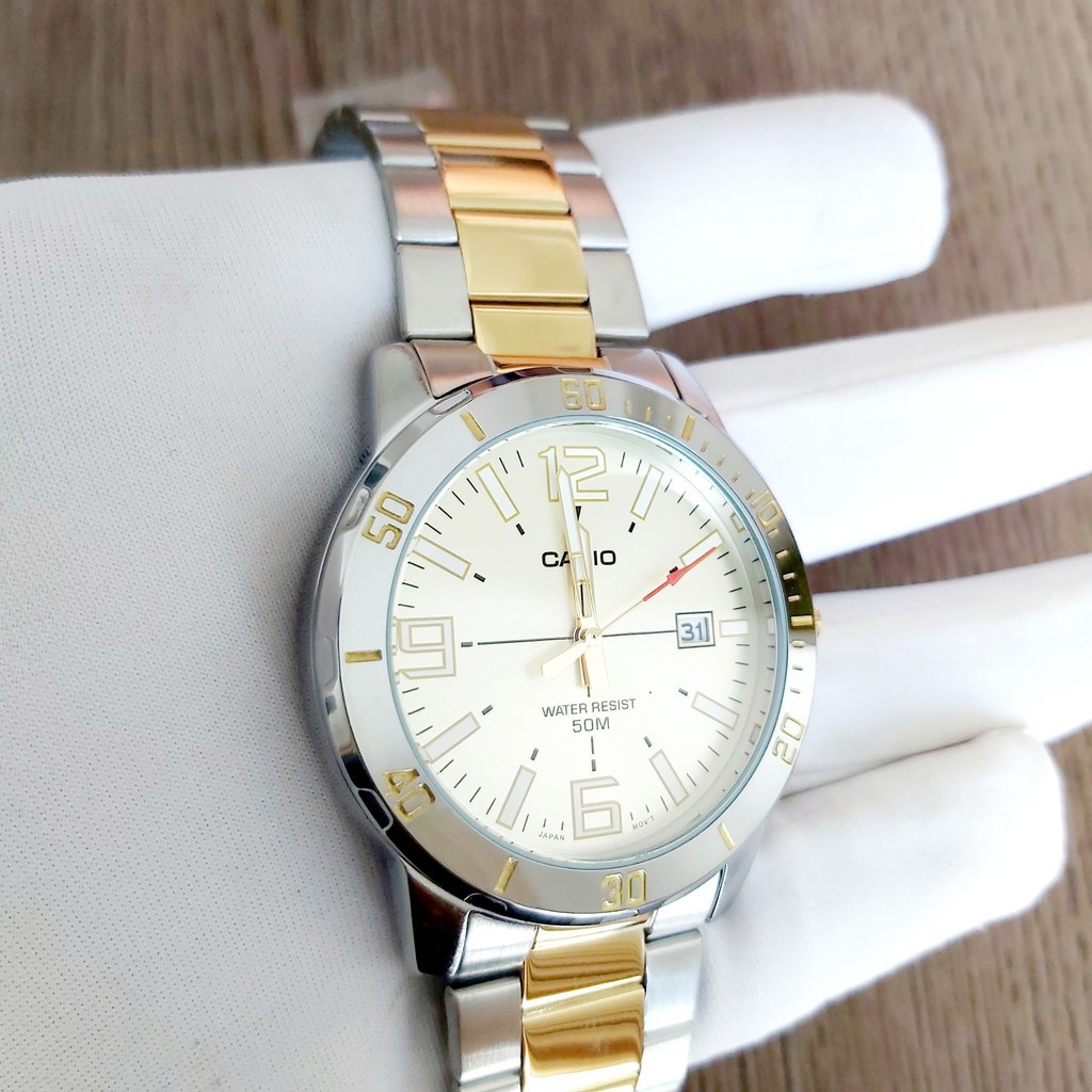 Đồng hồ Nam chính hãng Casio MTP-VD01SG-9B-Máy pin Quartz-Dây kim loại-Size 40mm