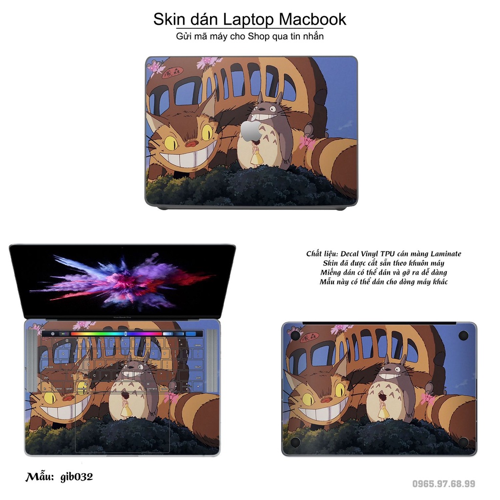 Skin dán Macbook mẫu Ghibli movies (đã cắt sẵn, inbox mã máy cho shop)