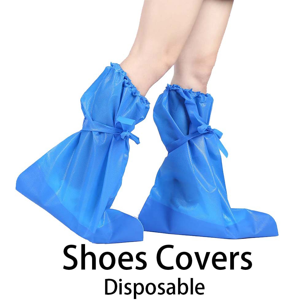 GUADALUPE Elastic Shoes Covers Transparent PE Boot Covers Disposable Rainproof Waterproof Long Wear-Resistant Thick Shoe Accessories/Multicolor