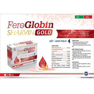 [Chính Hãng] Sắt bầu Fero Globin Sharvin Gold bổ sung sắt cho phụ nữ mang thai và người thiếu máu do thiếu sắt
