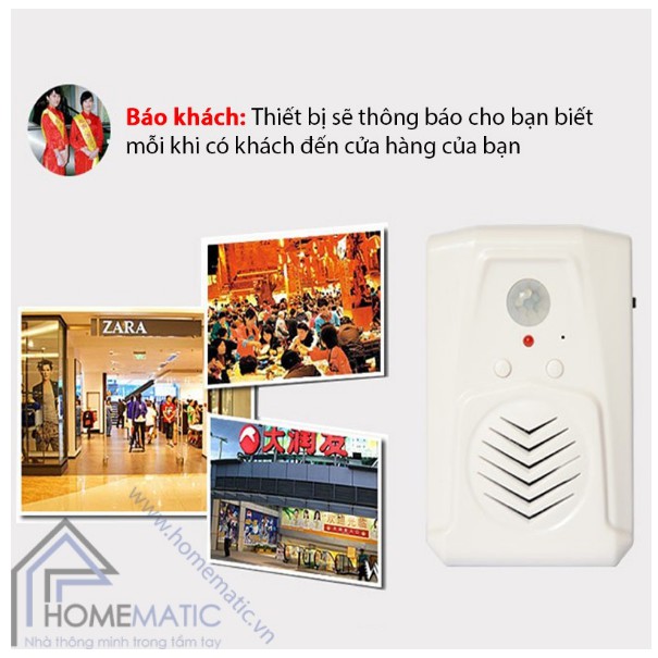 CHUÔNG BÁO KHÁCH PHÁT NHẠC HỖ TRỢ TIẾNG VIỆT MSPIR01