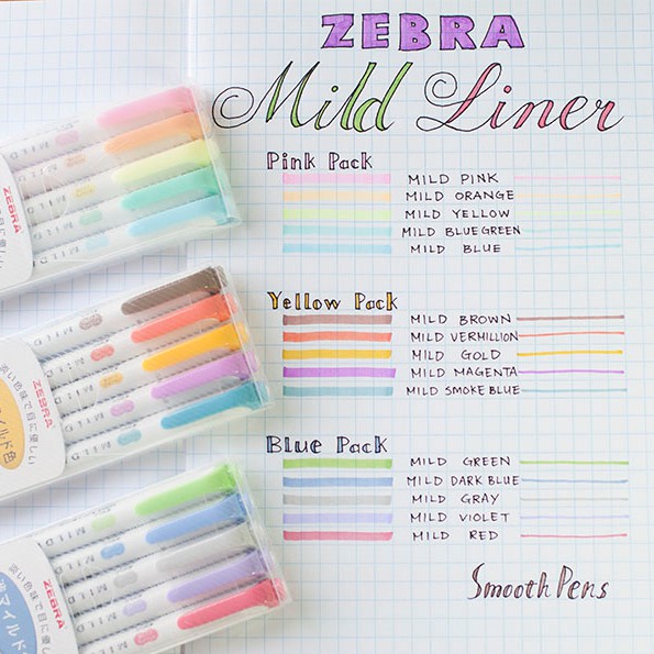 [CRABIT DEAL] Bút đánh dấu 2 đầu Zebra Mildliner Nhật Bản - Bút highlight Mildliner