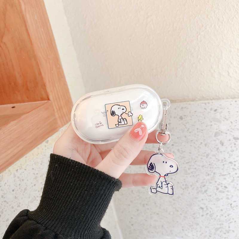 Vỏ bảo vệ hộp đựng tai nghe không dây trong suốt kiểu hoạt hình xinh xắn cho Samsung Galaxy Buds / Buds+ / Galaxy Buds plus