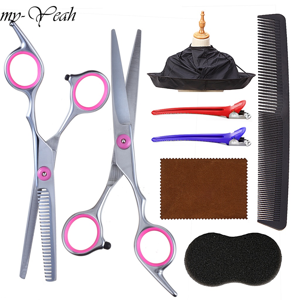 [Hàng mới về] Set 8 Kéo Cắt Tóc Chuyên Nghiệp Bằng Thép Không Gỉ 6.0 Inch