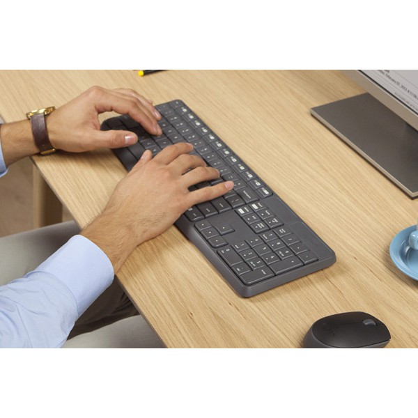 Bộ bàn phím - Chuột Logitech MK235 - Màu xám + đen