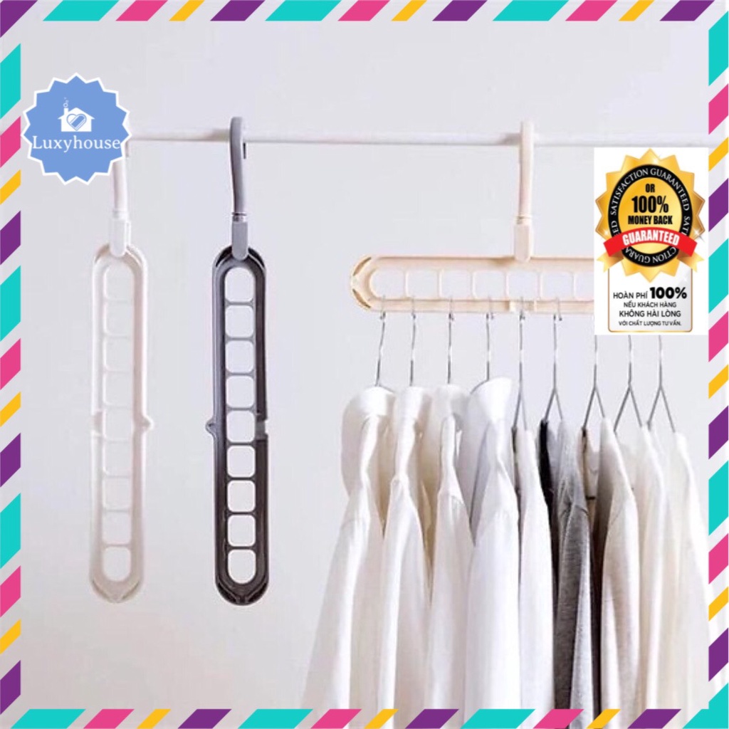 Móc treo quần áo 360 độ đa năng 9 lỗ tiết kiệm diện tích tiện lợi - Luxy Houseware