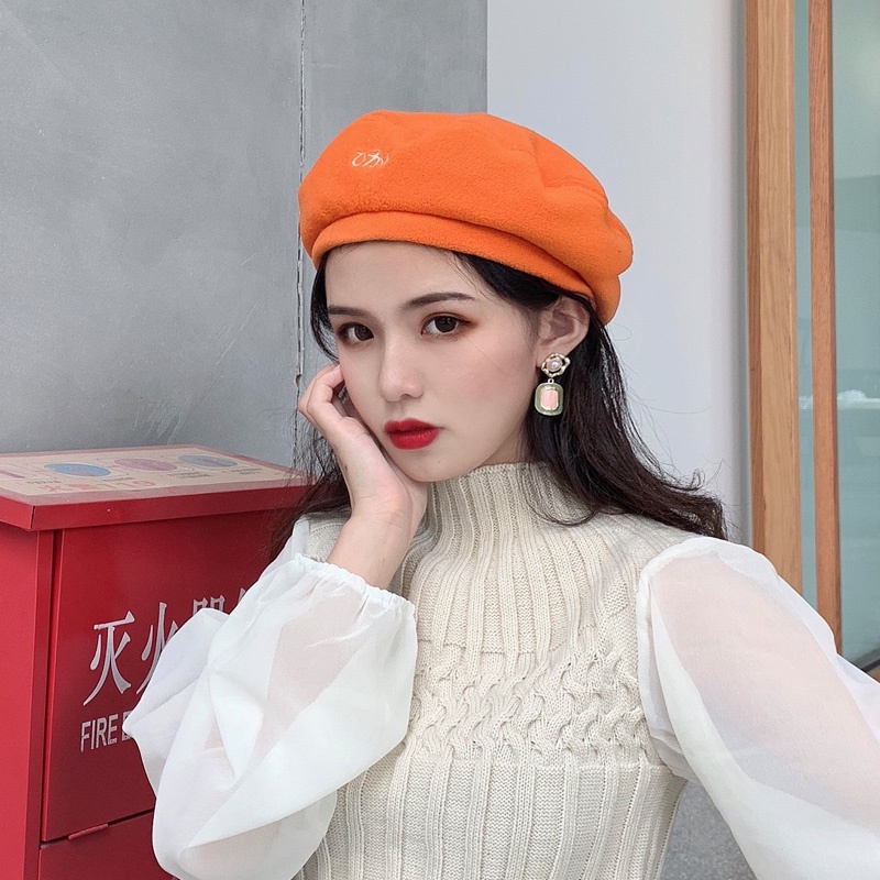 Mũ nồi màu trắng đa năng thời trang xuân thu cho nữ