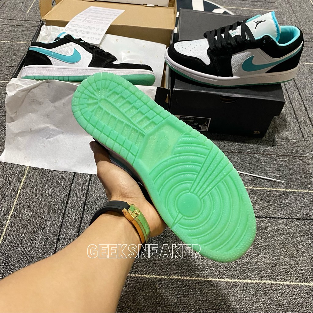 [GeekSneakerZone] Giày Jordan 1 Low Island Green - Cổ Thấp Xanh Đen Trắng | BigBuy360 - bigbuy360.vn