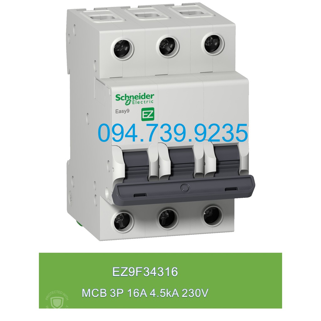 Automat Schneider 3P 16A 4.5kA - Schneider EZ9 3P 16A - MCB 3P 16A Schneider - Cầu Dao EZ9F34316